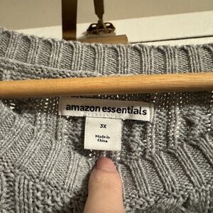 Light Grey Cable Knit Sweater 3x